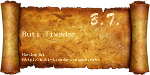 Buti Tivadar névjegykártya